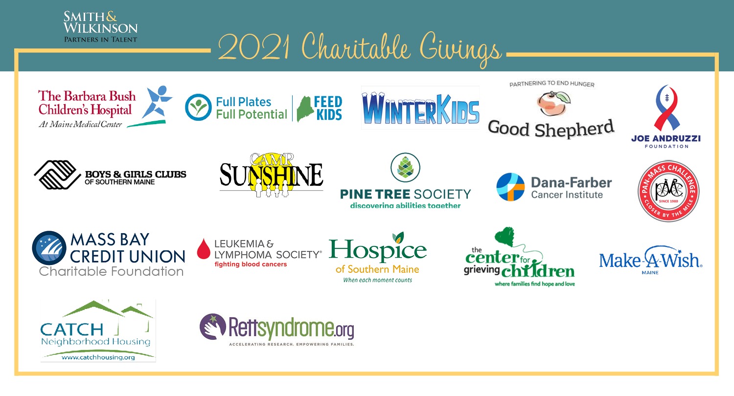 2021 charitable givings company logos